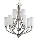 9 Light 540W Candelabra Chandelier Brushed Nickel