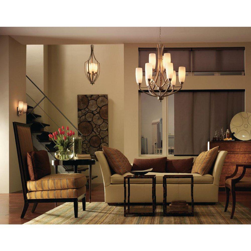 Progress Lighting Brushed Nickel 9 Light 540W Candelabra Chandelier 