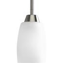 1 Light 100W Mini Pendant Etched Down Light Brushed Nickel