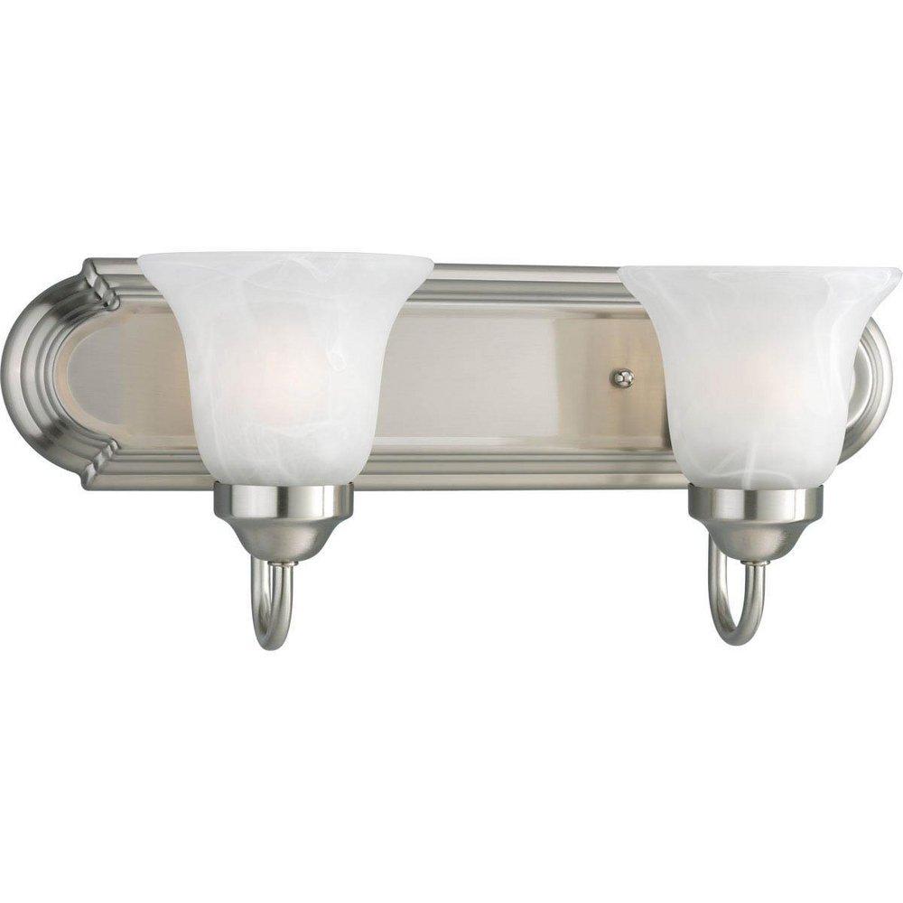 Progress Lighting Brushed Nickel 18 in. 100W 2-Light Bath Light 