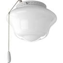 100W 1-Light School House Universal Fan Light in White