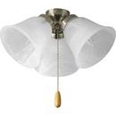 3 Light 60W Candelabra Fan Light Kit Brushed Nickel