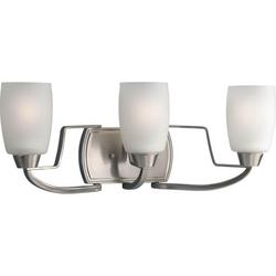 300W 3-Light Vanity Light Fixture in Brushed Nickel