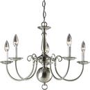 Progress Lighting Brushed Nickel 24 in. 60W 5-Light Candelabra Incandescent Chandelier 