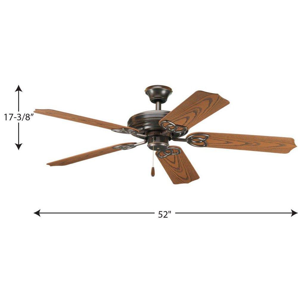Progress Lighting Antique Bronze 52 in. 5-Blade Outdoor Ceiling Fan 
