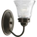 Progress Lighting Antique Bronze 5-1/4 in. 1-Light Vanity Fixture with Sparkling prismatic Glass Shade 