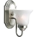 5-1/4 in. 1-Light Bath Bracket in Brushed Nickel with Alabaster Glass Shade