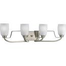 Progress Lighting Brushed Nickel 8-1/4 in. 100W 4-Light Bath Vanity Fixture 