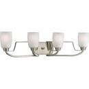 Progress Lighting Brushed Nickel 8-1/4 in. 100W 4-Light Bath Vanity Fixture 