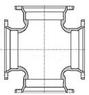 10 x 10 x 8 x 8 in. Mechanical Joint Reducing Domestic Epoxy Ductile Iron C153 Short Body Cross