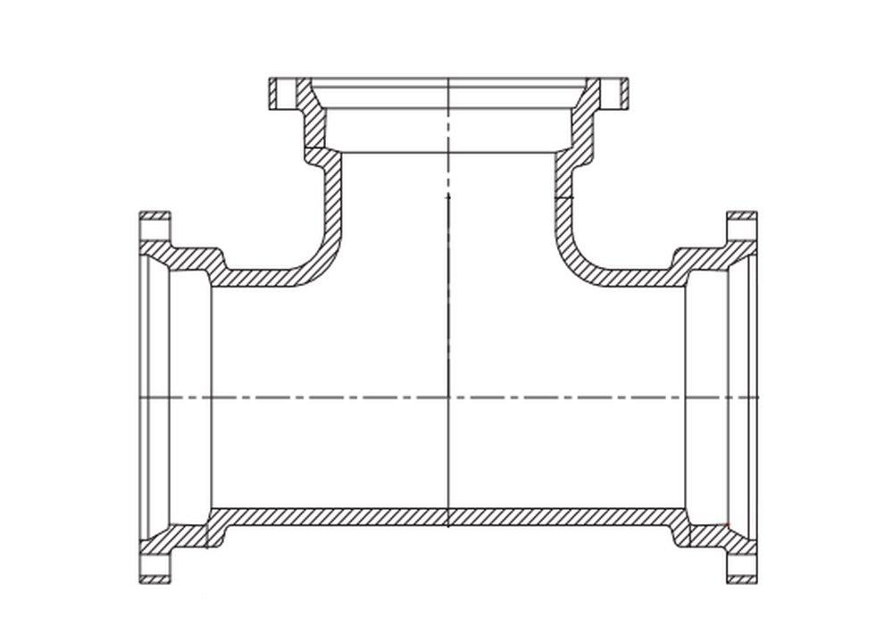Tyler Union Flanged Ductile Iron C110 Full Body Tee 