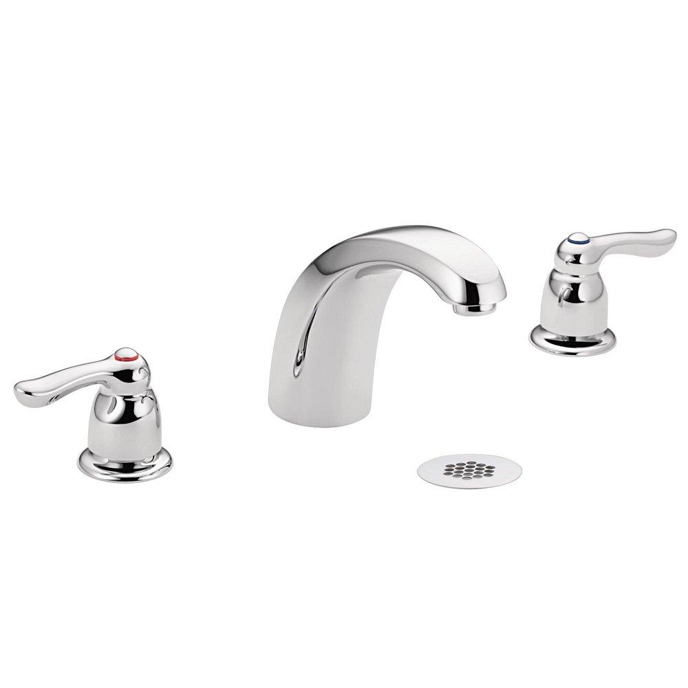 Moen Polished Chrome Two Handle Widespread Bathroom Sink Faucet 