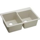 33 x 22 in. No Hole Composite Double Bowl Drop-in Kitchen Sink in Bisque