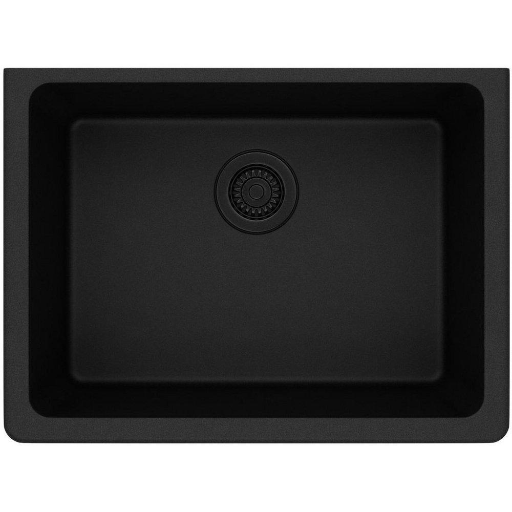 Elkay Black 24-5/8 x 18-1/2 in. No Hole Composite Single Bowl Undermount Kitchen Sink 