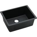 24-5/8 x 18-1/2 in. No Hole Composite Single Bowl Undermount Kitchen Sink in Black