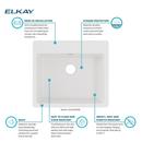 Elkay White 25 x 22 in. No Hole Composite Single Bowl Drop-in Kitchen Sink 