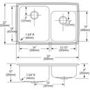 Elkay White 25 x 22 in. No Hole Composite Single Bowl Drop-in Kitchen Sink 