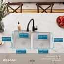 Elkay White 33 x 20-1/2 in. No Hole Composite Double Bowl Undermount Kitchen Sink 
