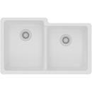 Elkay White 33 x 20-1/2 in. No Hole Composite Double Bowl Undermount Kitchen Sink 
