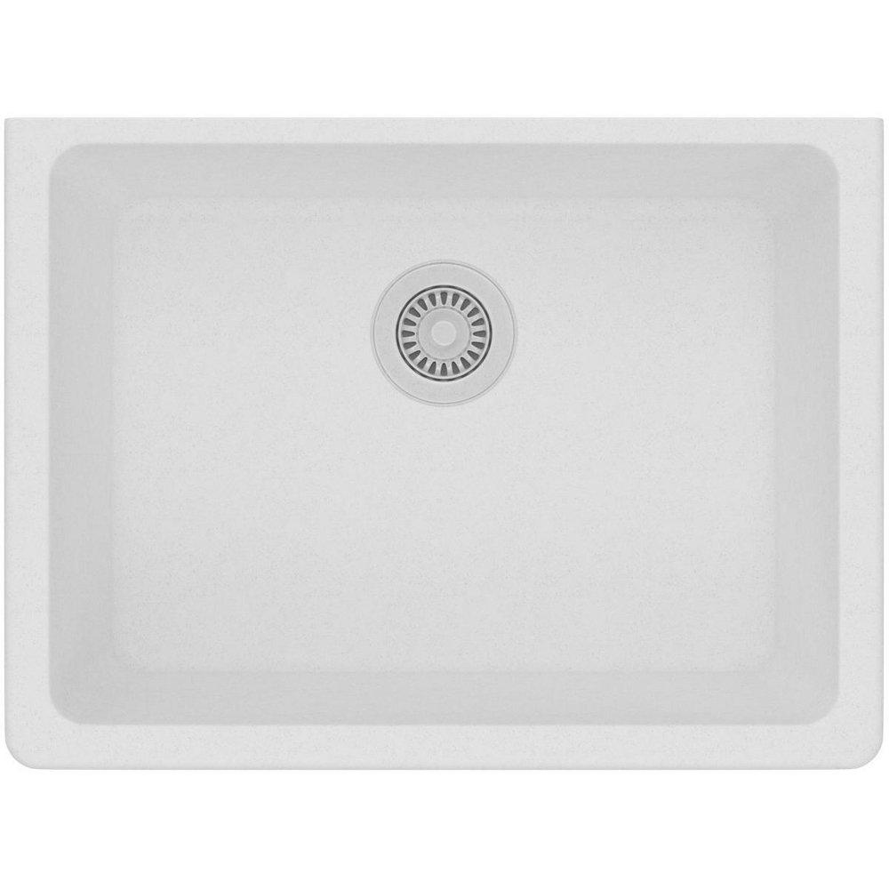 Elkay White 24-5/8 x 18-1/2 in. No Hole Composite Single Bowl Undermount Kitchen Sink 