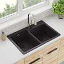 Elkay Black 33 x 22 in. No Hole Composite Double Bowl Drop-in Kitchen Sink 