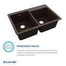 Elkay Black 33 x 22 in. No Hole Composite Double Bowl Drop-in Kitchen Sink 
