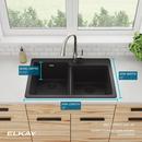 Elkay Black 33 x 22 in. No Hole Composite Double Bowl Drop-in Kitchen Sink 