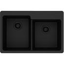 Elkay Black 33 x 22 in. No Hole Composite Double Bowl Drop-in Kitchen Sink 