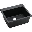 25 in. Drop-in Composite Single Bowl Kitchen Sink in Black