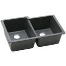 33 x 20-1/2 in. No Hole Composite Double Bowl Undermount Kitchen Sink in Black