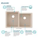 Elkay Bisque 33 x 20-1/2 in. No Hole Composite Double Bowl Undermount Kitchen Sink 