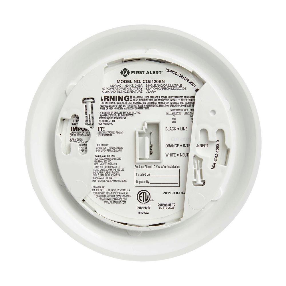 BRK Electronics White Carbon Monoxide Detector 