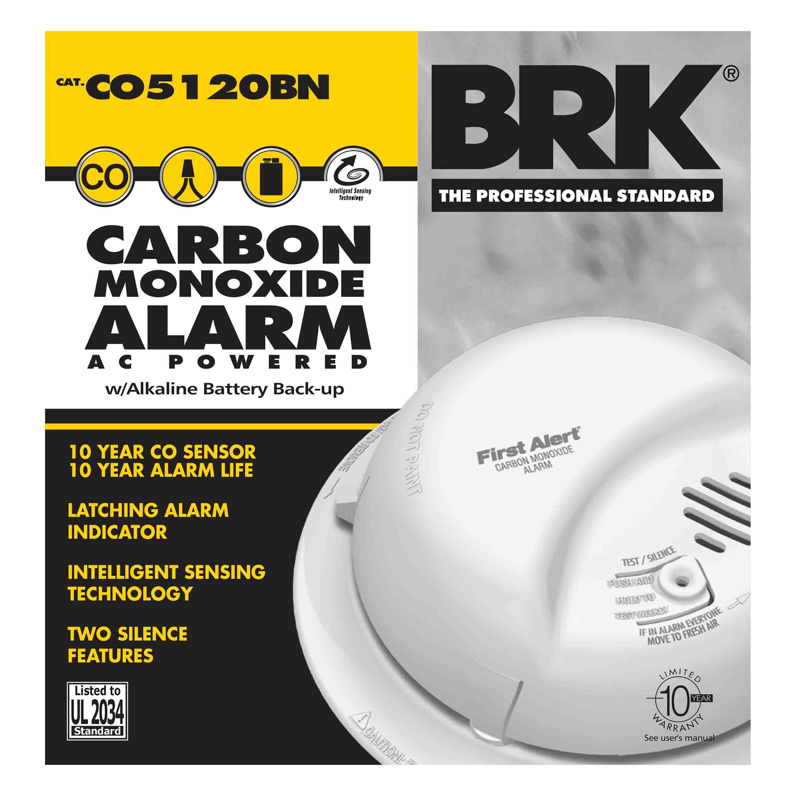 BRK Electronics White Carbon Monoxide Detector 