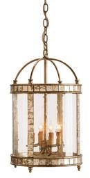 Currey and Company Harlow Silver Leaf 60W 4-Light Candelabra E-12 Base Lantern 