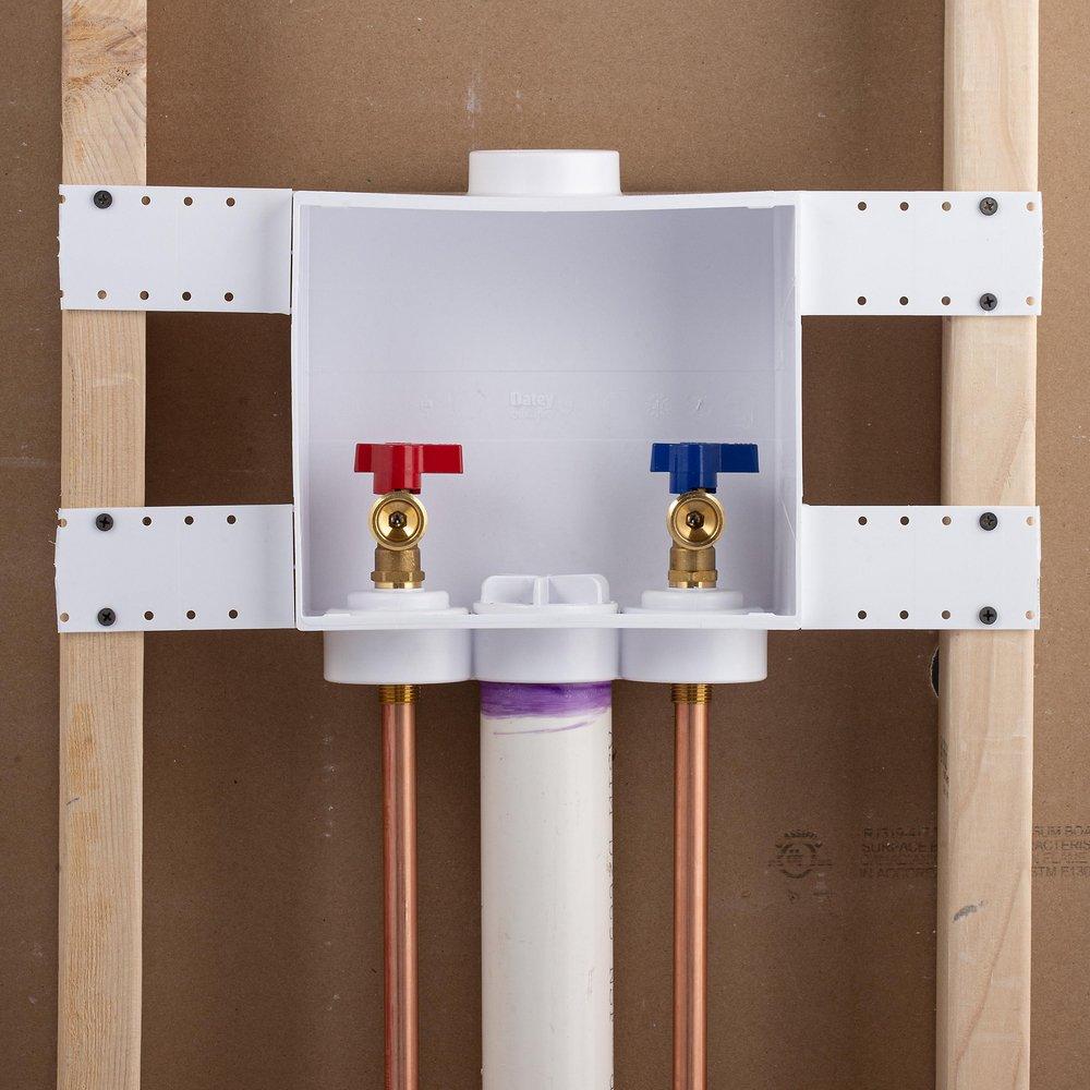 Oatey&reg; White 3-5/8 x 8-3/4 x 7-1/2 in. Washing Machine Supply Box 