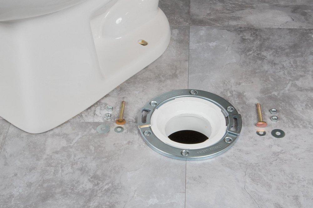 Oatey&reg; Stainless Steel 1/4 in. Closet Flange with Test Cap 