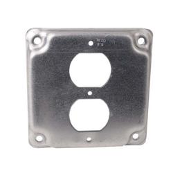 4-1/4 in. 4 Box Flat Steel Duplex Receptacle