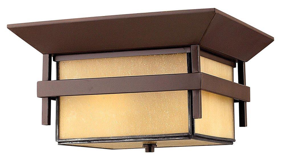 Hinkley Anchor Bronze 60W 2-Light Medium E-26 Outdoor Flush Mount Ceiling Fixture 