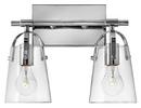100W 2-Light Medium Vanity Fixture in Chrome