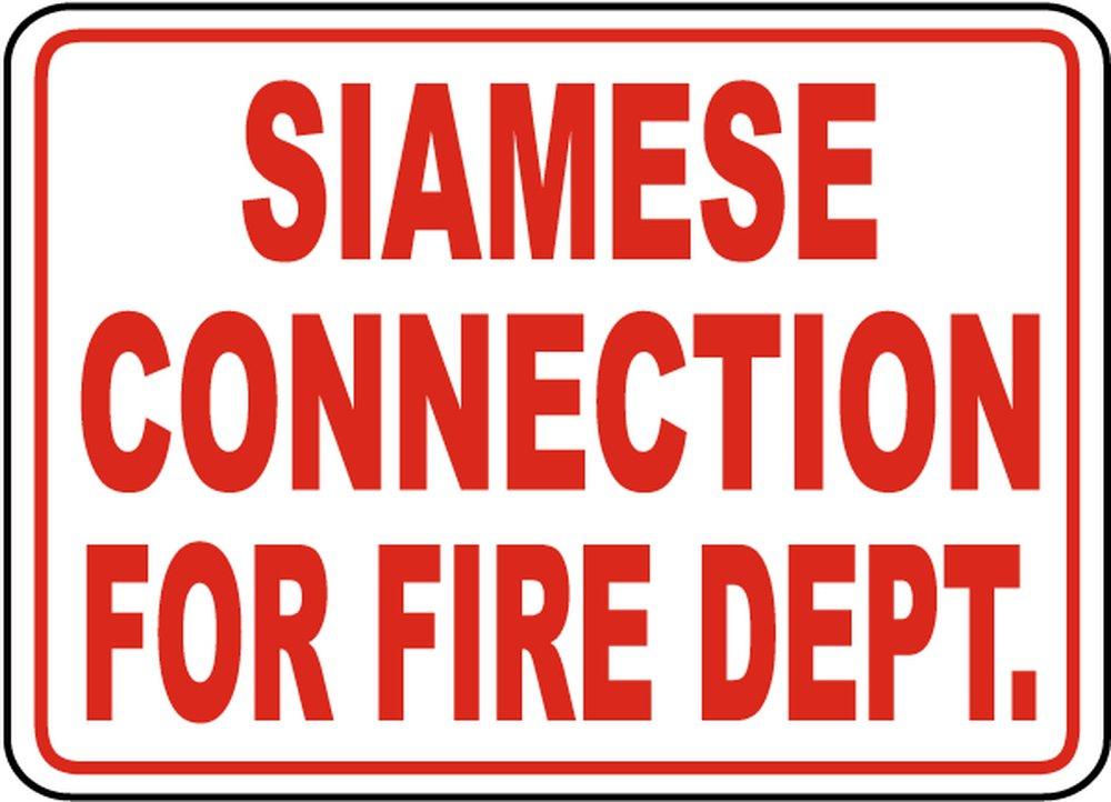 Allied Rubber & Gasket 10 in. Aluminum SIA Connection Sign for Fire Department Connection 