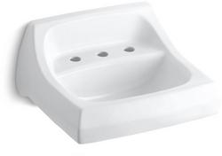 21-1/4 in. Wall Mount Rectangular Vitreous China Bathroom Sink in White
