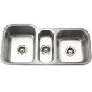 Houzer Lustrous Satin 39-13/16 x 20-3/16 in. No Hole Stainless Steel Triple Bowl Undermount Kitchen Sink 