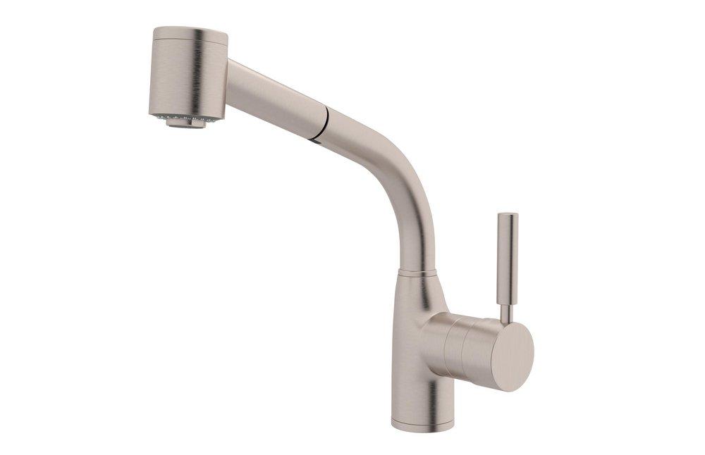 ROHL&reg; Satin Nickel Single Handle Pull Out Kitchen Faucet 