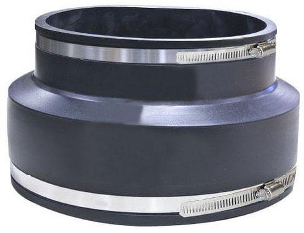 Fernco Clamp Reducing Plastic Coupling with Stainless Steel Band 