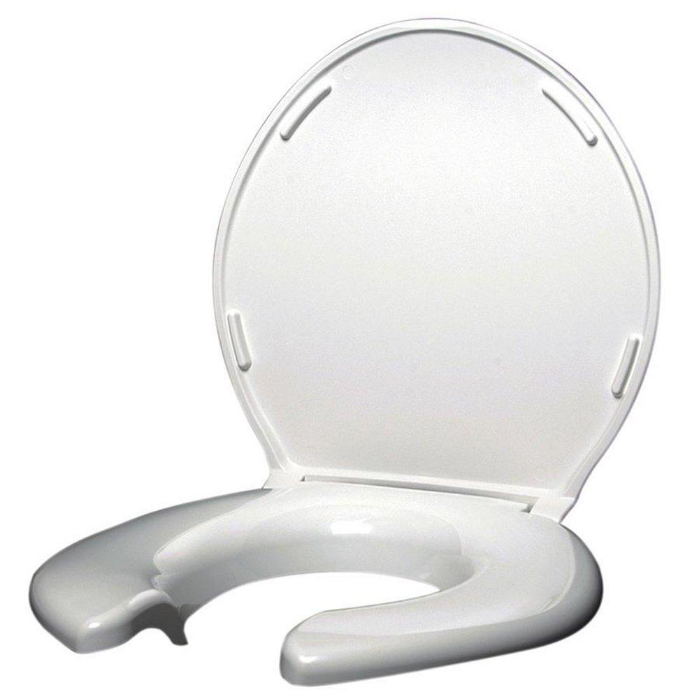 Big John Products White Open Front Closet Toilet Seat with Cover 