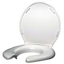 Open Front Closet Toilet Seat with Cover in White