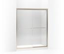 70-5/16 x 59-5/8 in. Frameless Sliding Shower Door with Crystal Clear Glass in Anodized Brushed Bronze