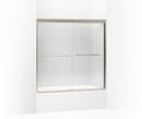 59-5/8 in. Sliding Shower Door with 3/8 in. Crystal Clear Glass in Anodized Brushed Bronze