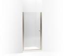 KOHLER Anodized Brushed Bronze 65-1/2 x 35-1/4 in. Frameless Shower Door with Crystal Clear Glass 