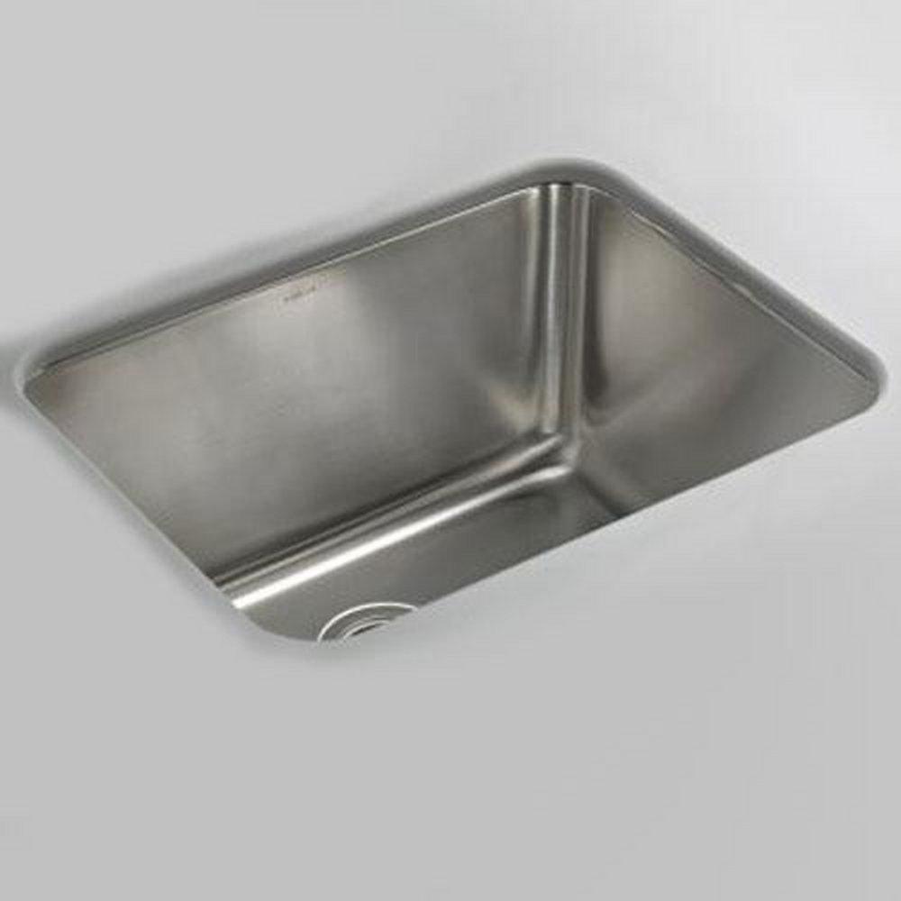 KOHLER Stainless Steel 23 x 17-1/2 in. No Hole Stainless Steel Single Bowl Undermount Kitchen Sink 